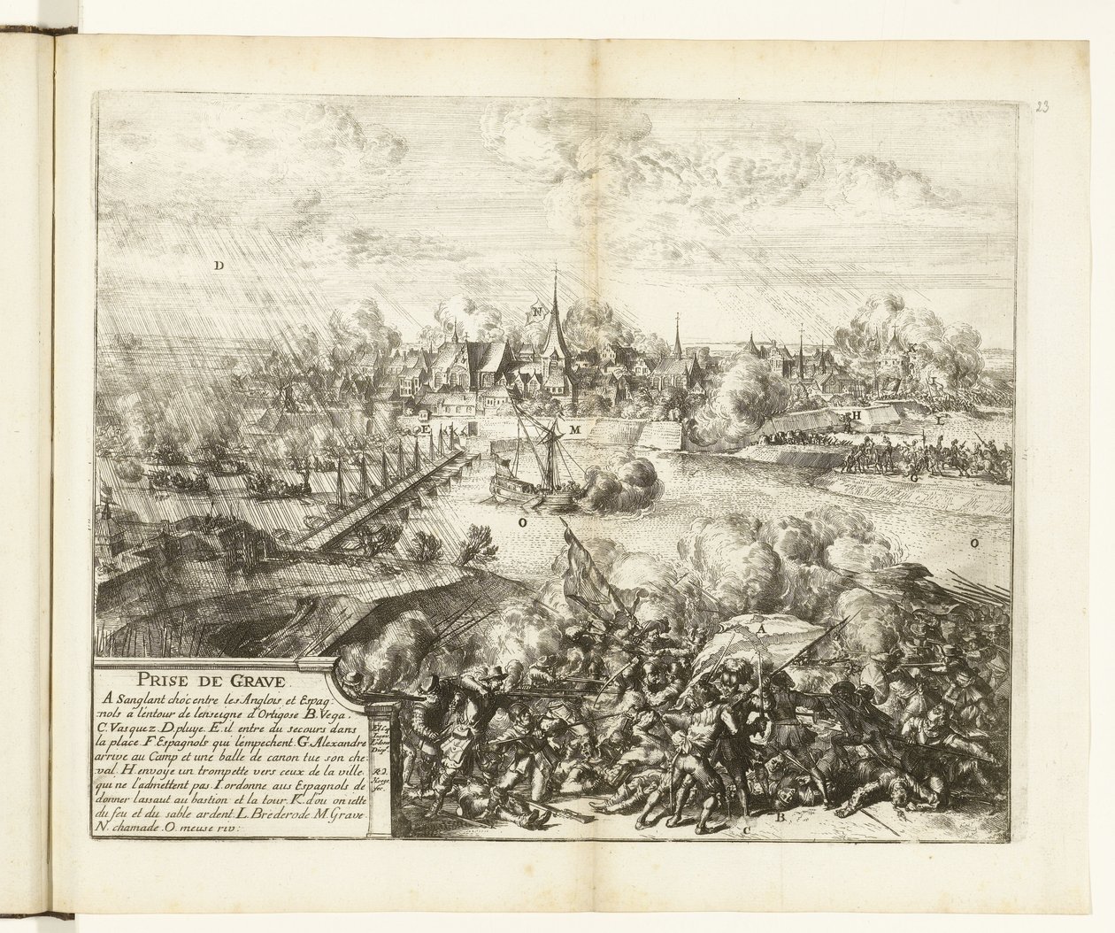 Cerco e captura de Grave, 1586
Prise de Grave (título sobre o objecto)
Guerres de Flandres (título da série) de Romeyn de Hooghe