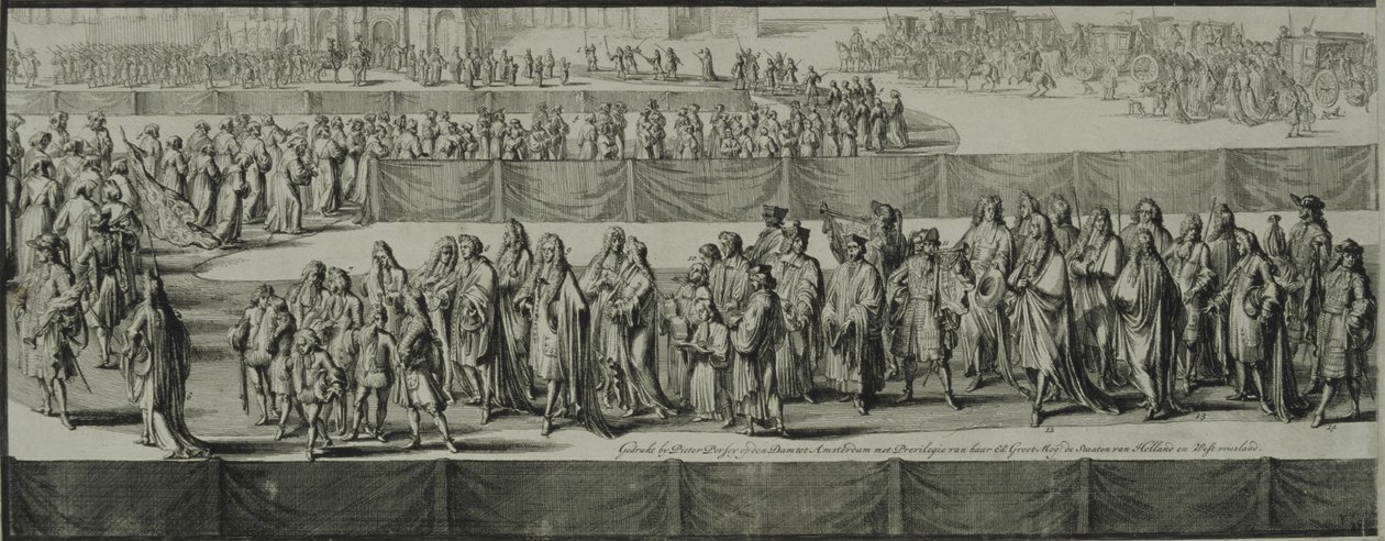Procissão Fúnebre da Rainha Maria II, 1695 de Romeyn de Hooghe