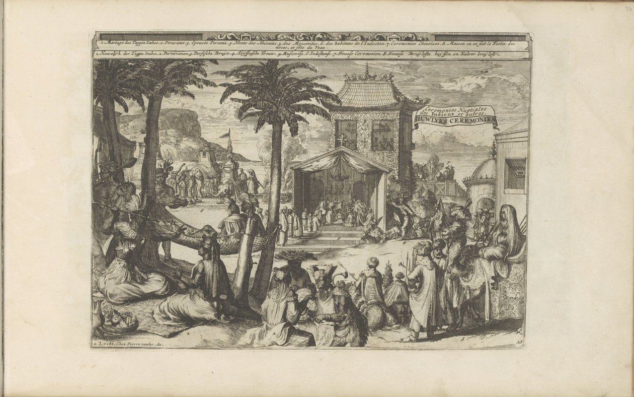Huwelijksceremonieën
Huwlyks Ceremonien / Indian Wedding Ceremonien e outros (título sobre o objecto)
As Índias Oriental e Ocidental e outros lugares (título da série) de Romeyn de Hooghe