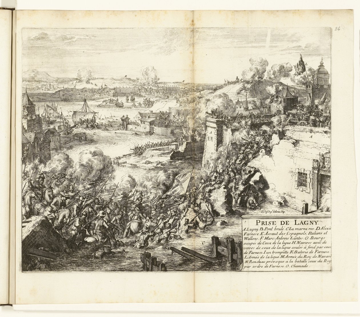 Inname van Lagny, 1589-1590
Prise de Lagny (título sobre o objecto)
Guerras da Flandres (título da série) de Romeyn de Hooghe