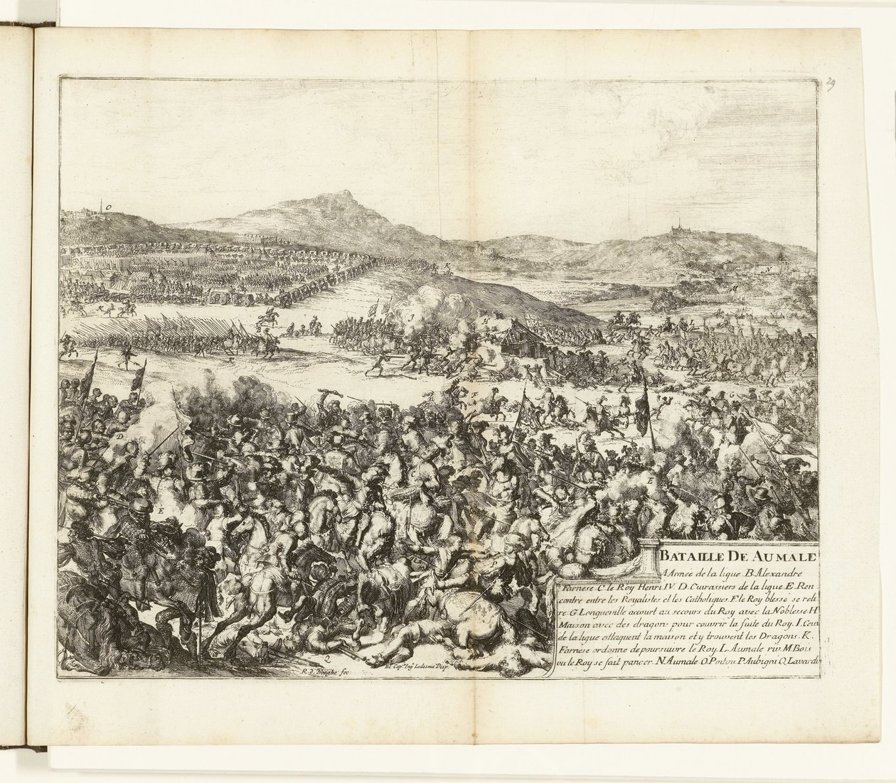 Batalha de Aumale, 1592
Bataille de Aumale (título sobre o objecto)
Guerres de Flandres (título da série) de Romeyn de Hooghe