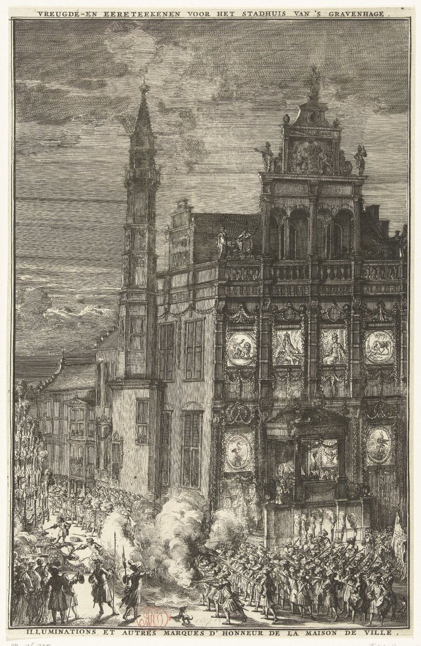 Sinais de alegria diante da câmara municipal, 1691 de Romeyn de Hooghe