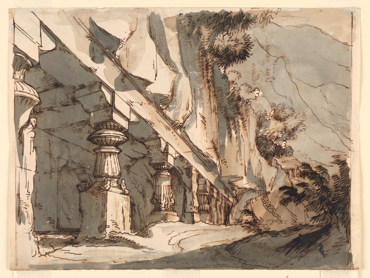 Cenário, Caverna e Templo de Romolo Achille Liverani