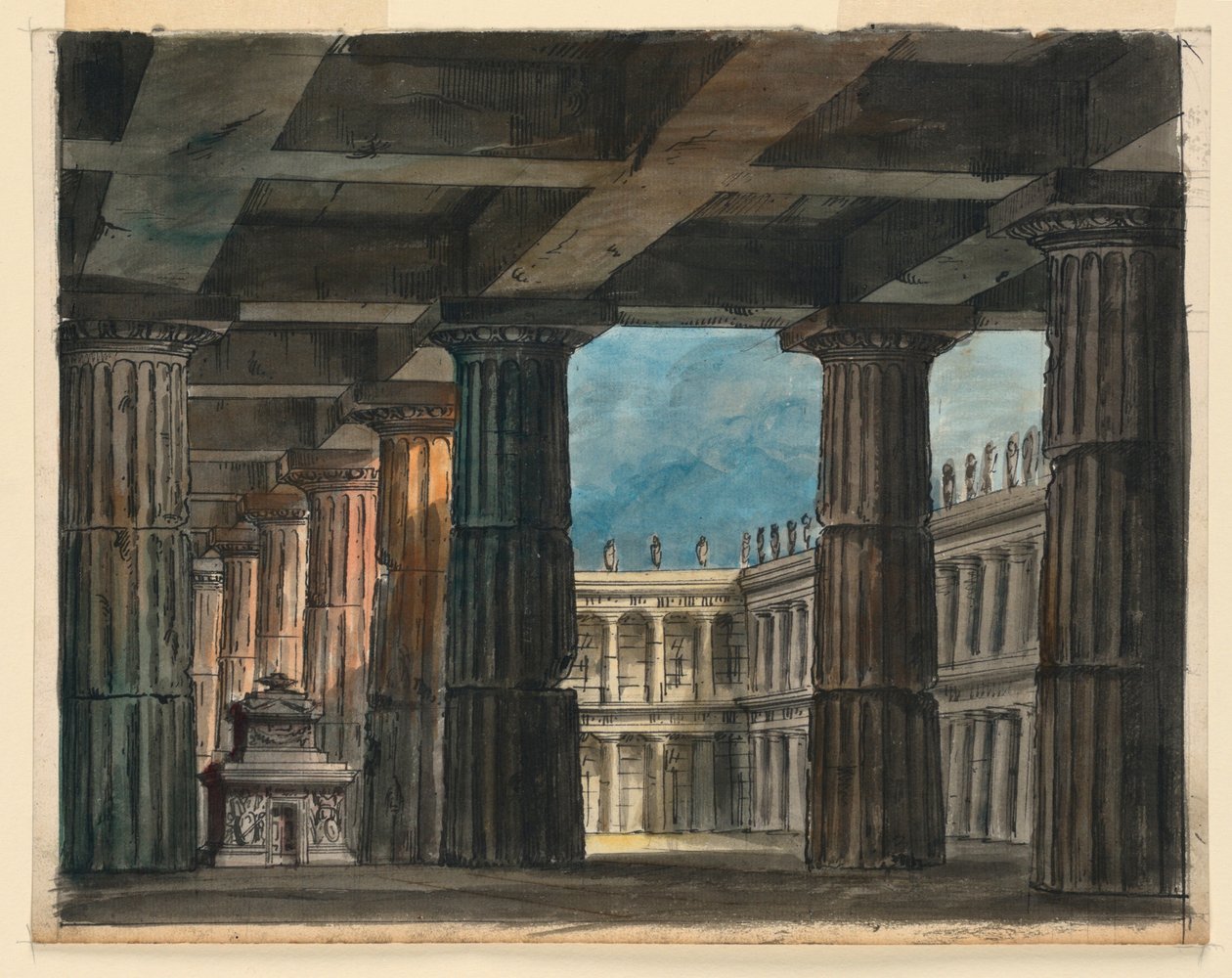 Cenário, Loggia Clássica e Pátio de Romolo Achille Liverani