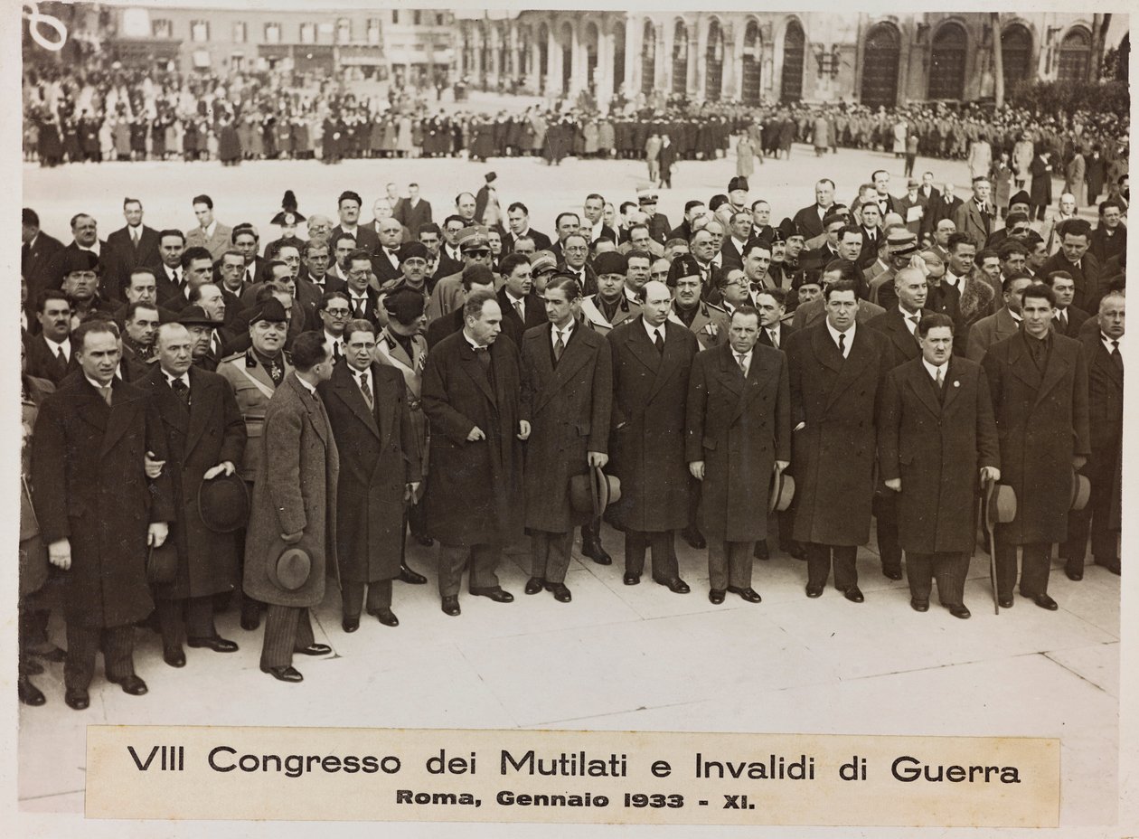 "VIII Congresso de Maimed e Inválidos de Guerra - Roma, Janeiro 1933 - 11" (foto a p/b) de Romolo del Papa
