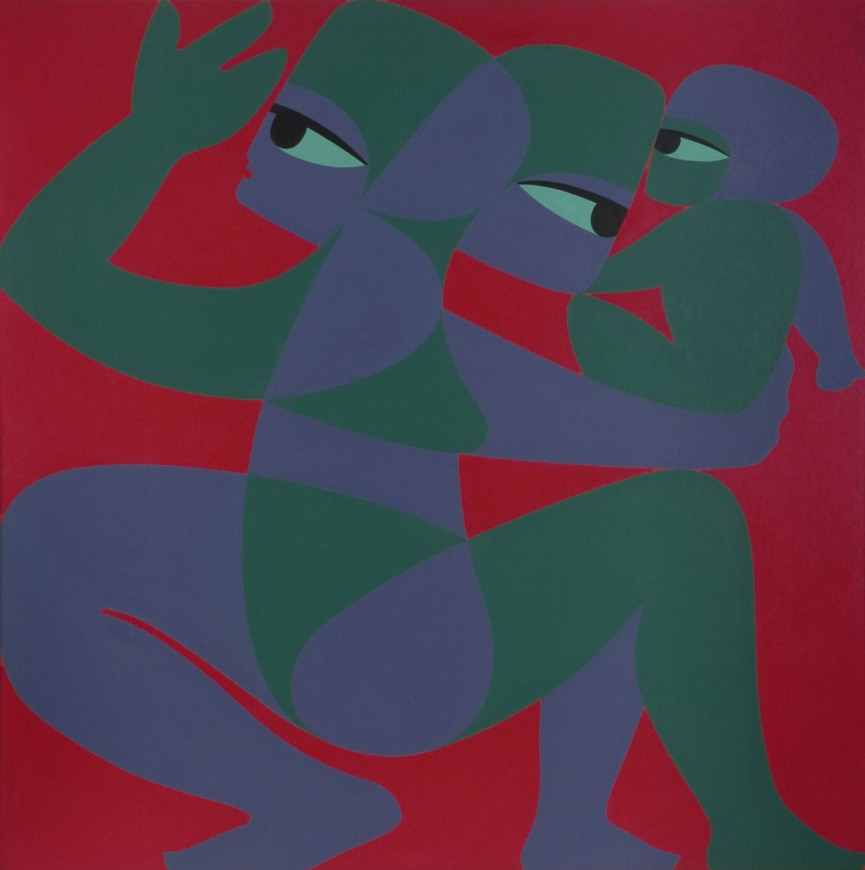 Família Nuclear, 1975 (acrílico a bordo) de Ron Waddams