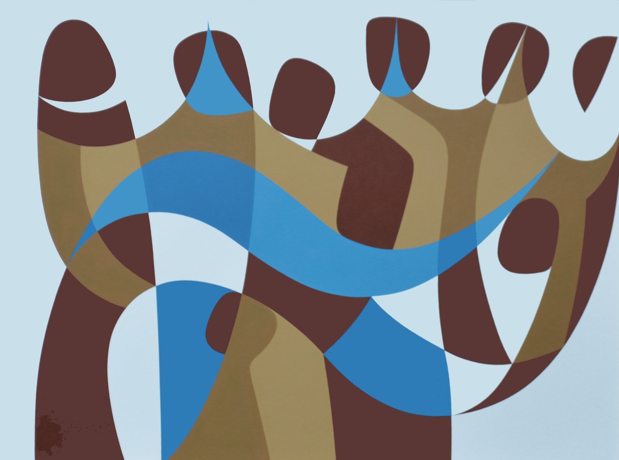 Presença IV, 1989 (acrílico a bordo) de Ron Waddams