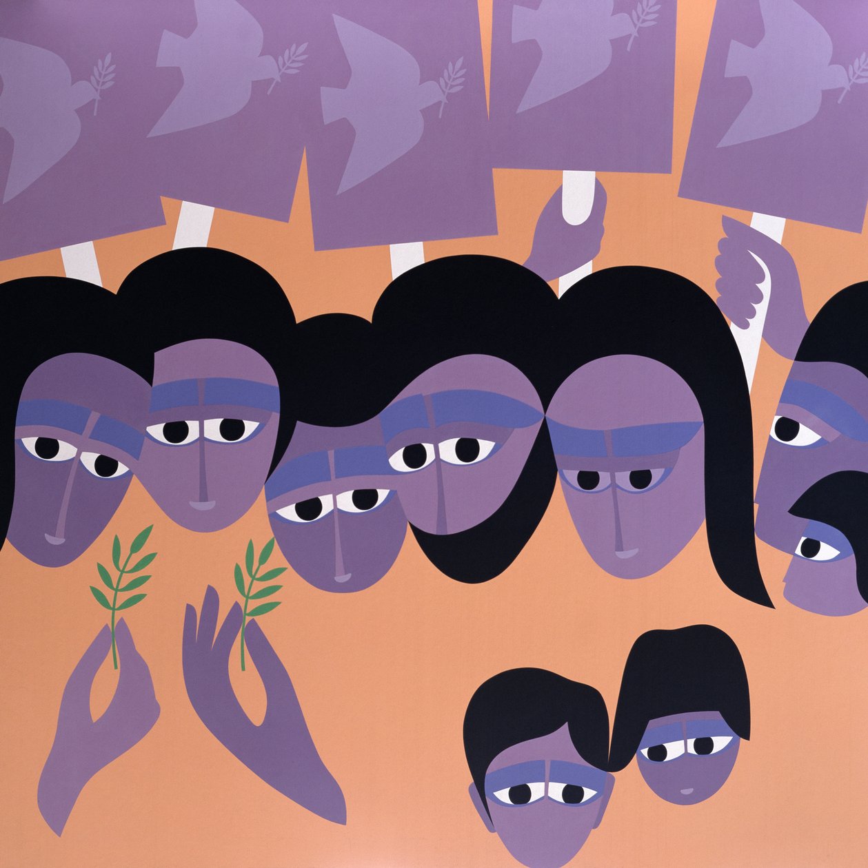Silent Vigil 2, 1981 (acrílico a bordo) de Ron Waddams