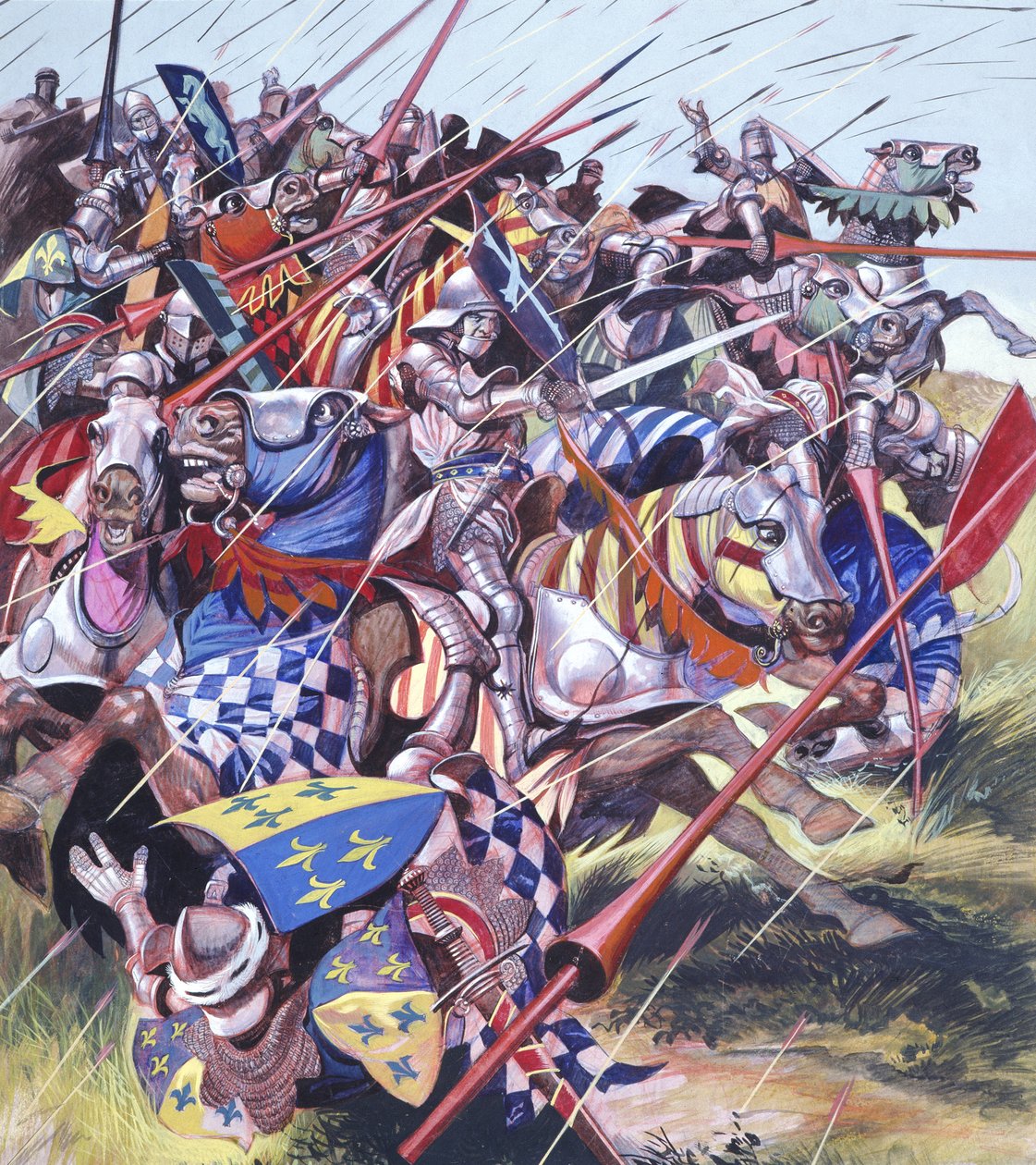 Agincourt - A Vitória Impossível 25 de outubro de 1415 (guache sobre papel) de Ron Embleton