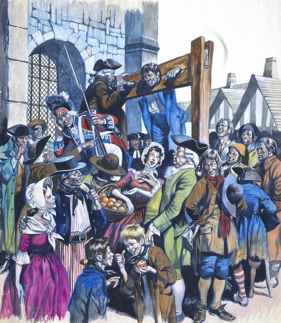 Daniel Defoe (1660-1731) (guache sobre papel) de Ron Embleton