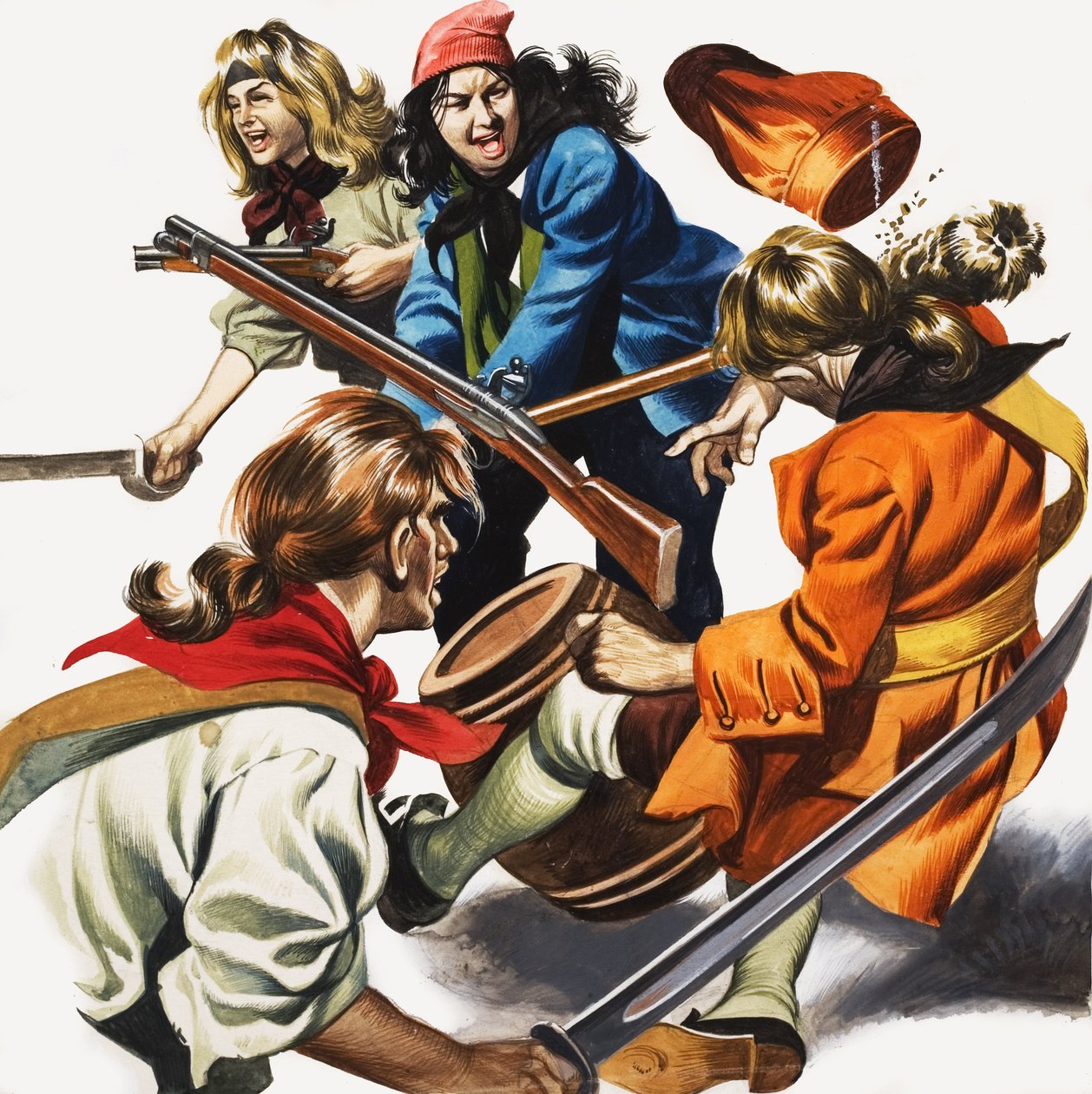 Piratas fêmeas (guache sobre papel) de Ron Embleton
