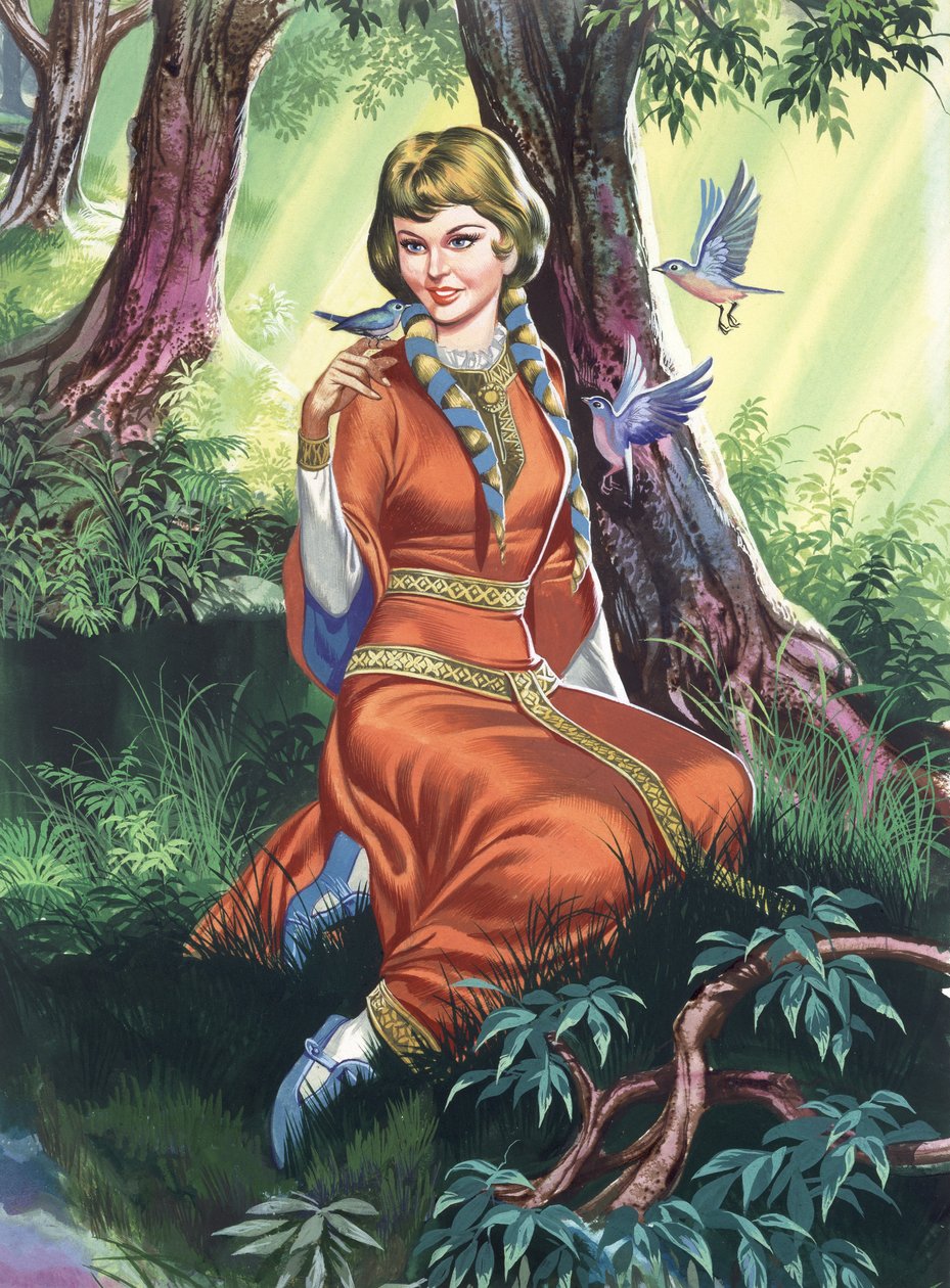 Maid Marian (guache sobre papel) de Ron Embleton