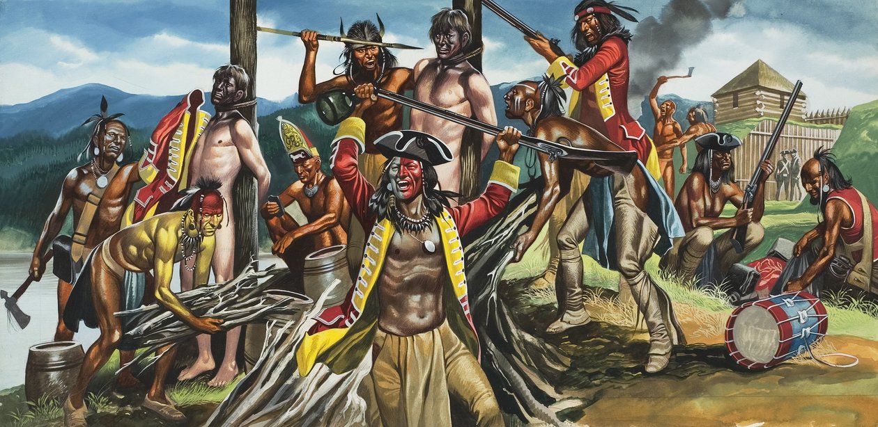 Roasted at the Stake (guache sobre papel) de Ron Embleton