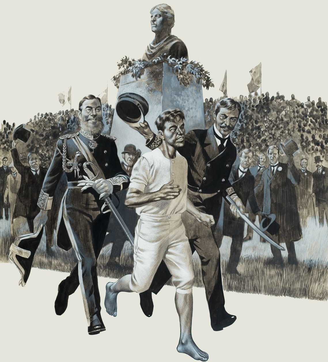 Spiridon Louis (guache sobre papel) de Ron Embleton