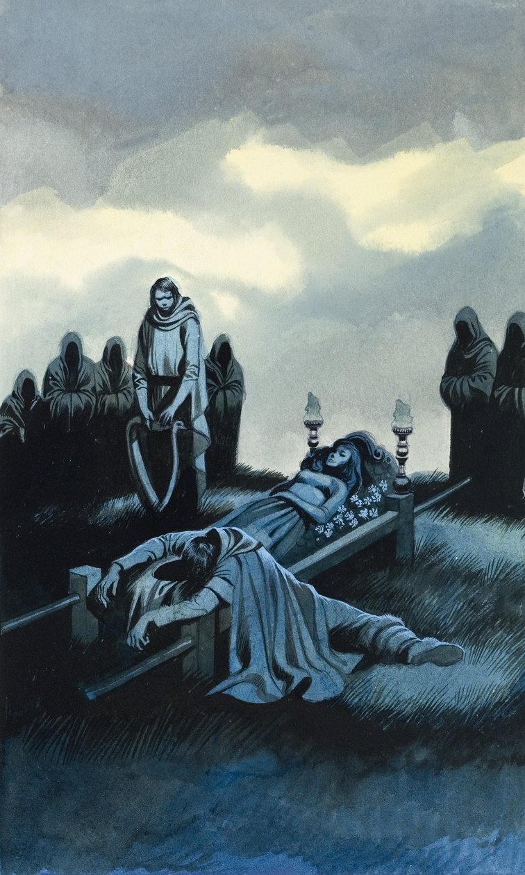 Tannhauser e Elizabeth (guache sobre papel) de Ron Embleton