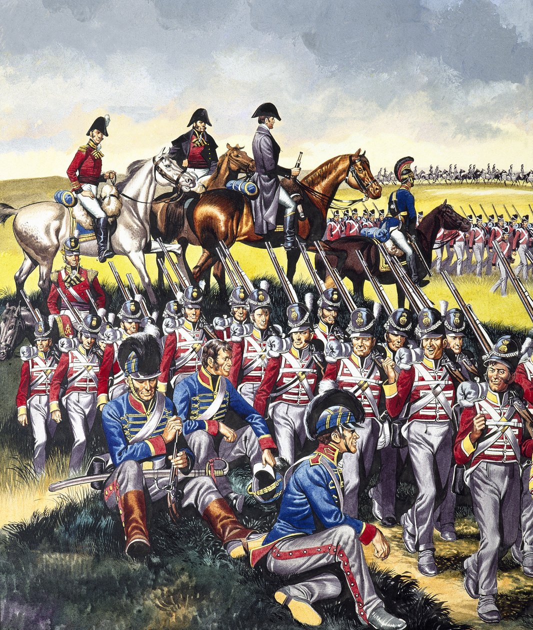 O Duque de Wellington (1769-1852) em Waterloo (guache sobre papel) de Ron Embleton