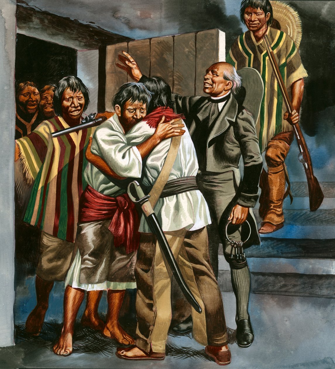 A revolução mexicana começou quando o Padre Hidalgo liderou um grupo de homens armados na prisão local de Ron Embleton