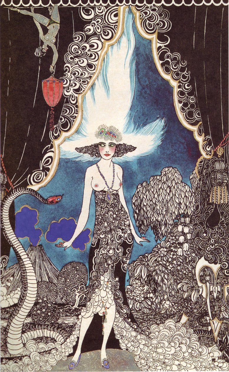 Ilustração para The Rubaiyat of Omar Khayyam par Balfour, Ronald (1896-1941). Litografia, aguarela de Ronald Balfour
