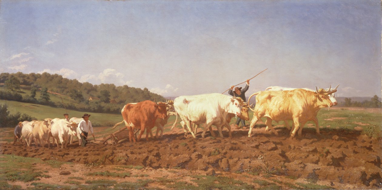 Lavrar no Nivernais, 1850 (ver detalhe 60150) de Rosa Bonheur