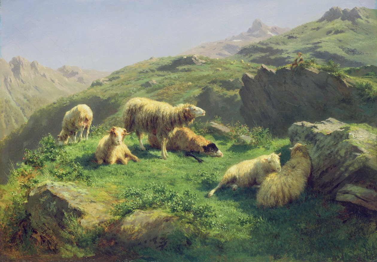 Ovelhas pastando nos Pirinéus de Rosa Bonheur