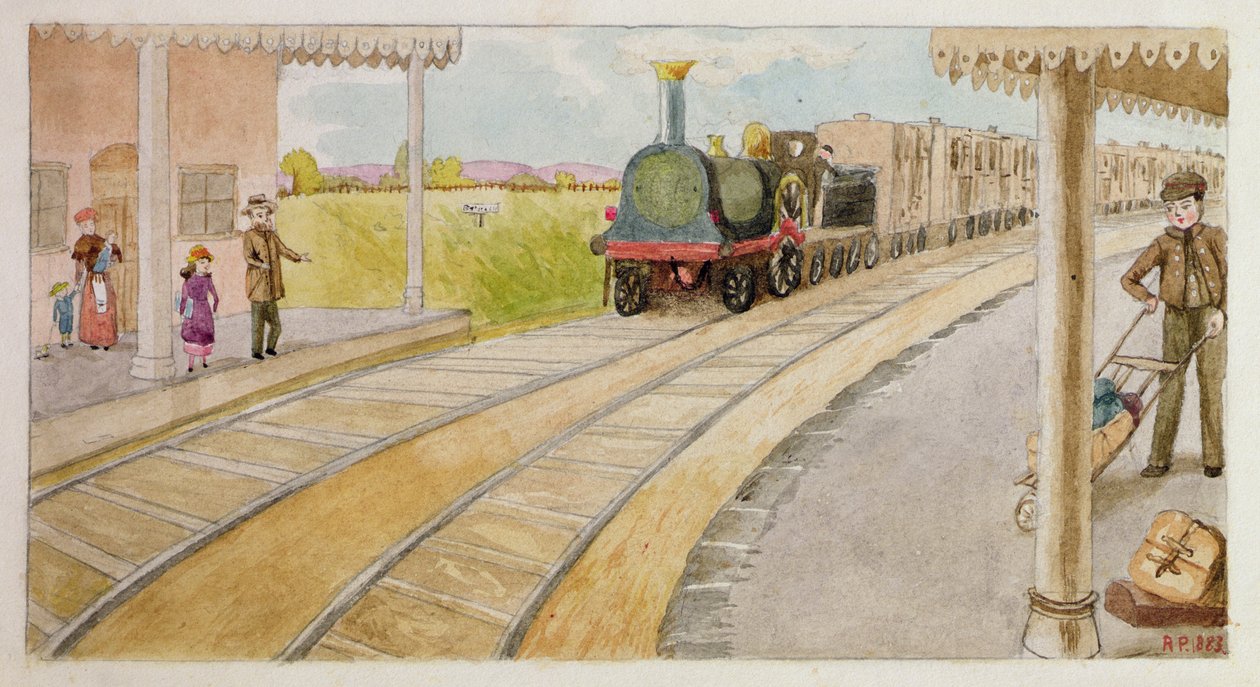 Pegando o trem, Addiscombe, 1883 de Rosa Clementina Petherick