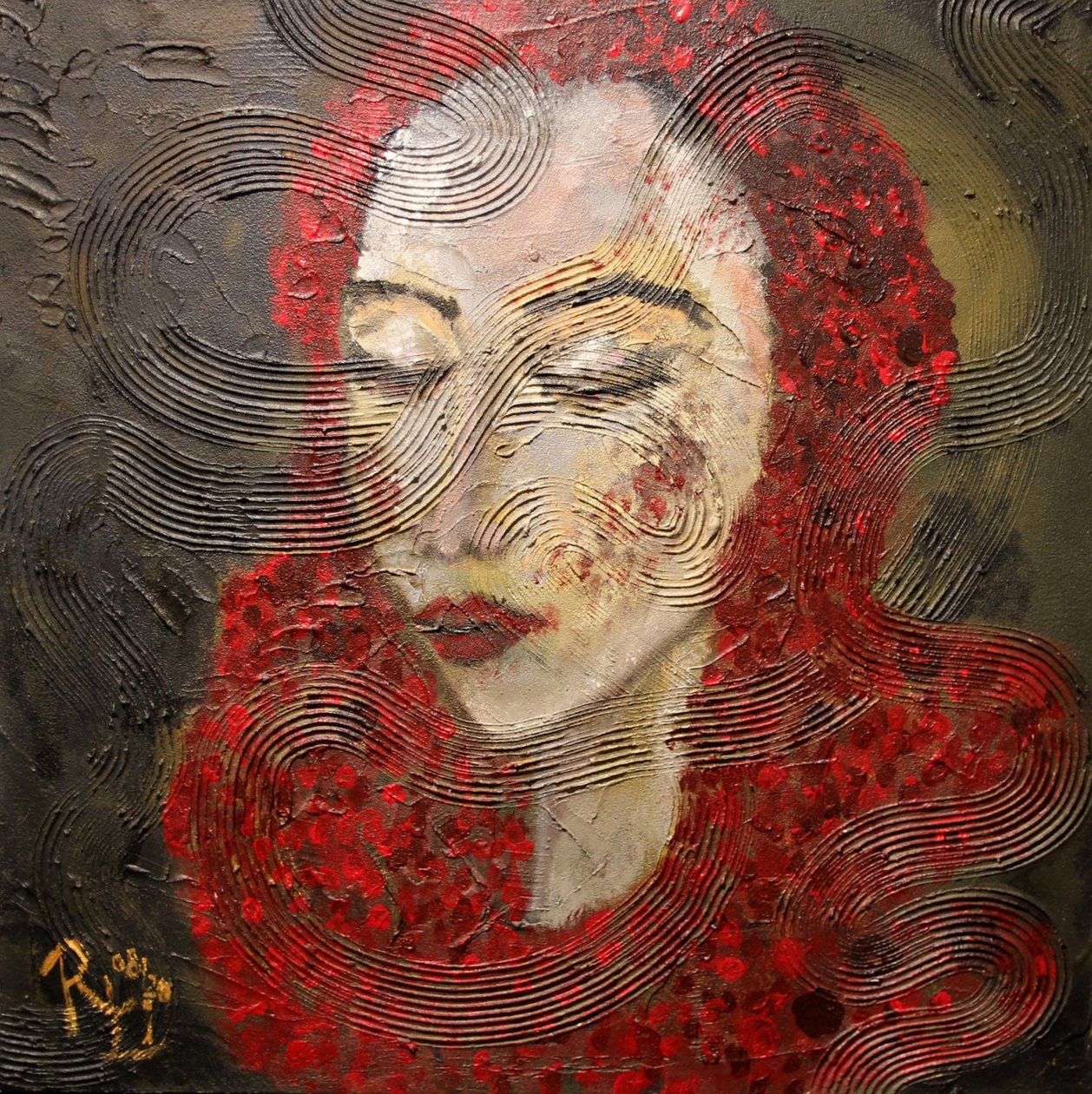 Mulher sensível com cabelo vermelho de RosaLi