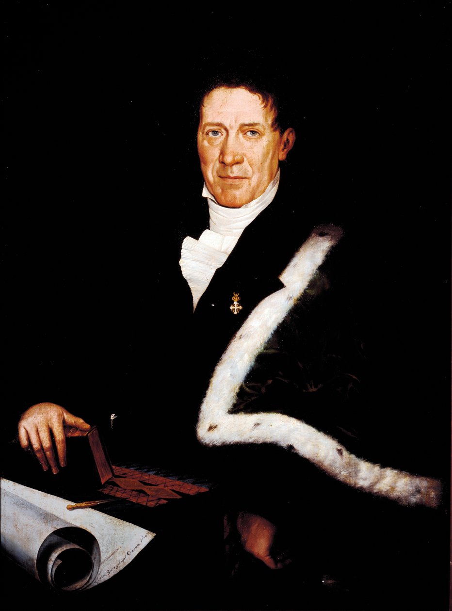 Retrato do arquiteto Carlo Barabino (1768-1835) Pintura de Rosa Bacigalupo Carrera (século XIX) Genes do século XIX, Galleria d