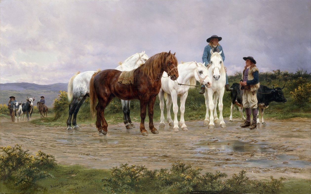 Limite do mercado dos fazendeiros de Pyrenees, 1884 de Rosa Bonheur