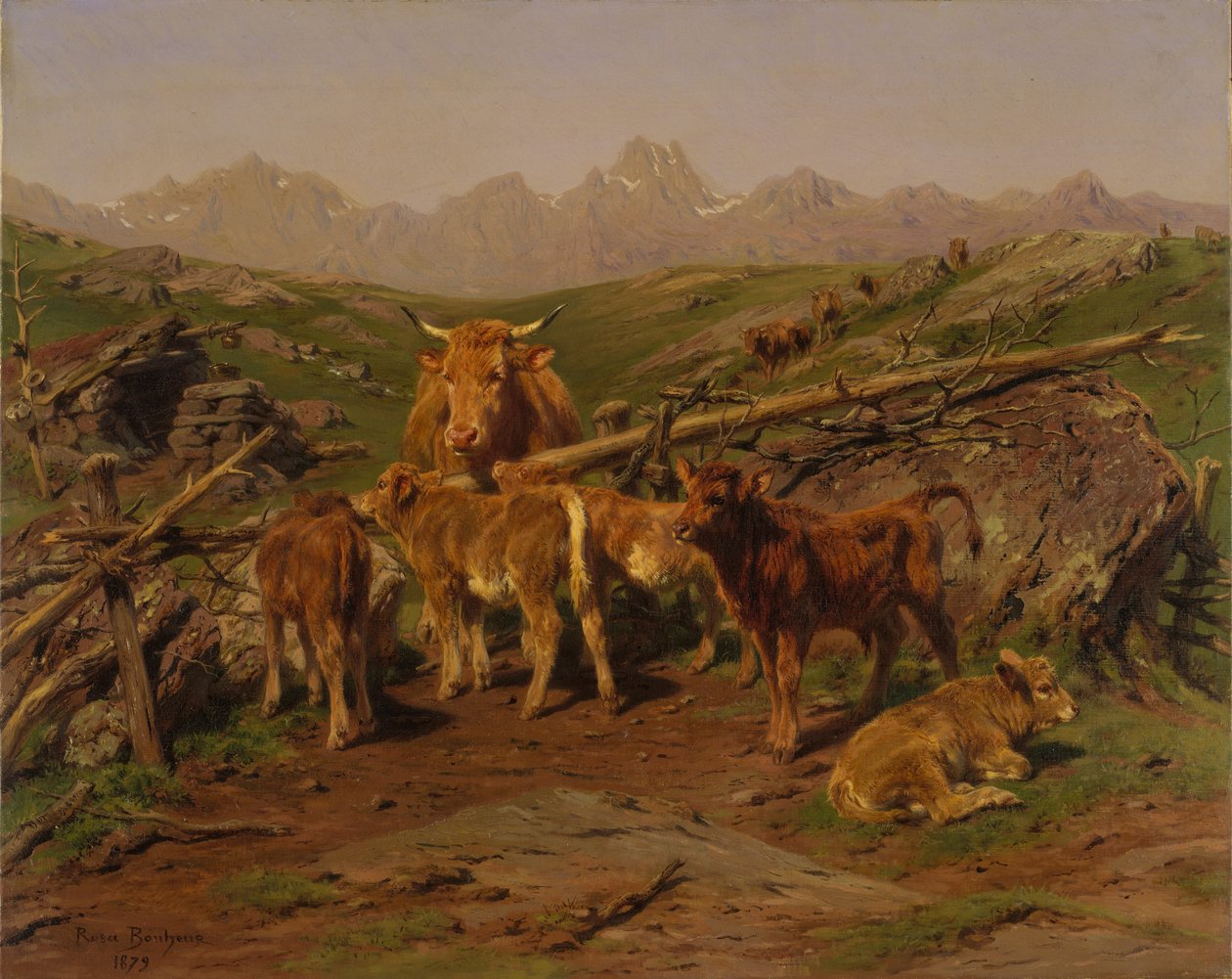Desmame dos bezerros, 1879. de Rosa Bonheur