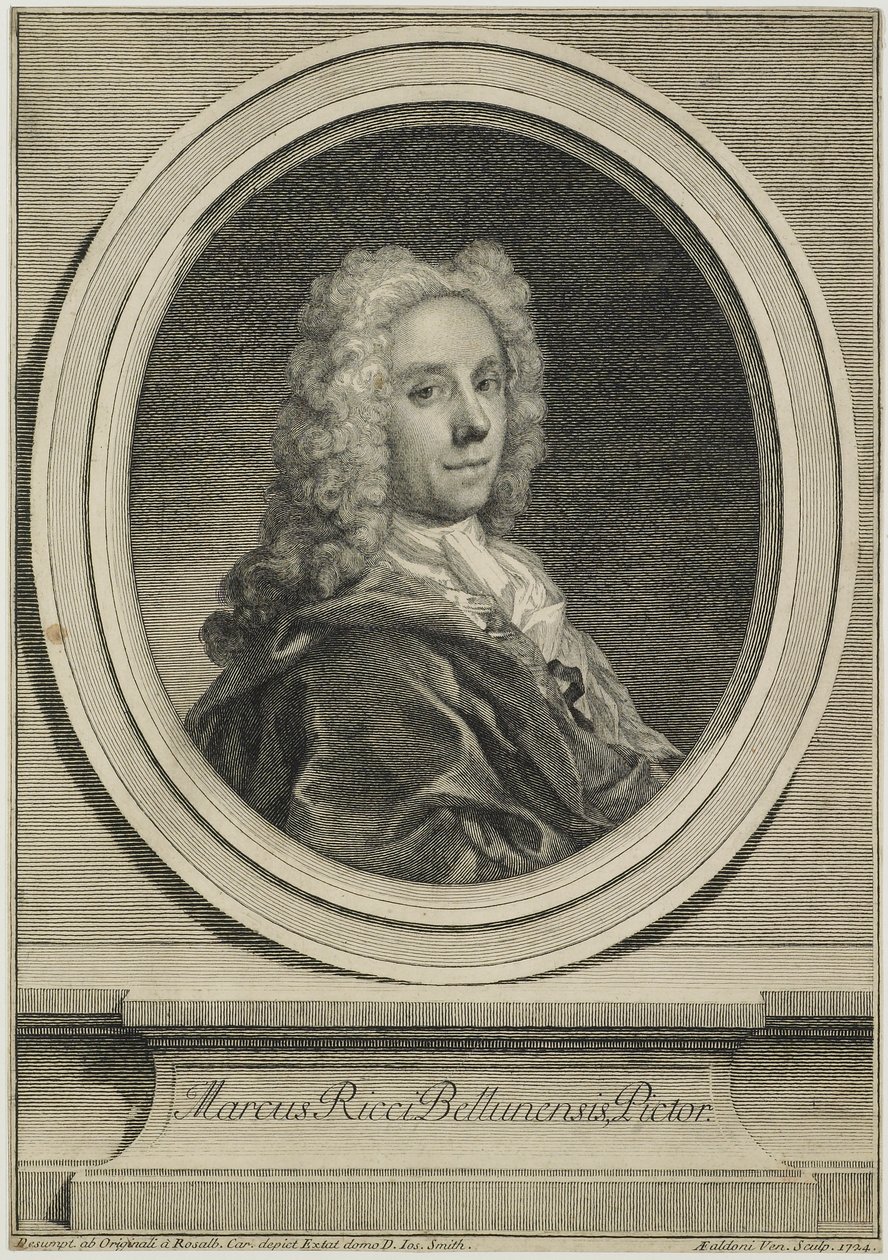 Marcus Ricci Bellunensis, gravado por Antonio Giovanna Faldoni (1690-c.1770), 1724 de Rosalba Giovanna Carriera