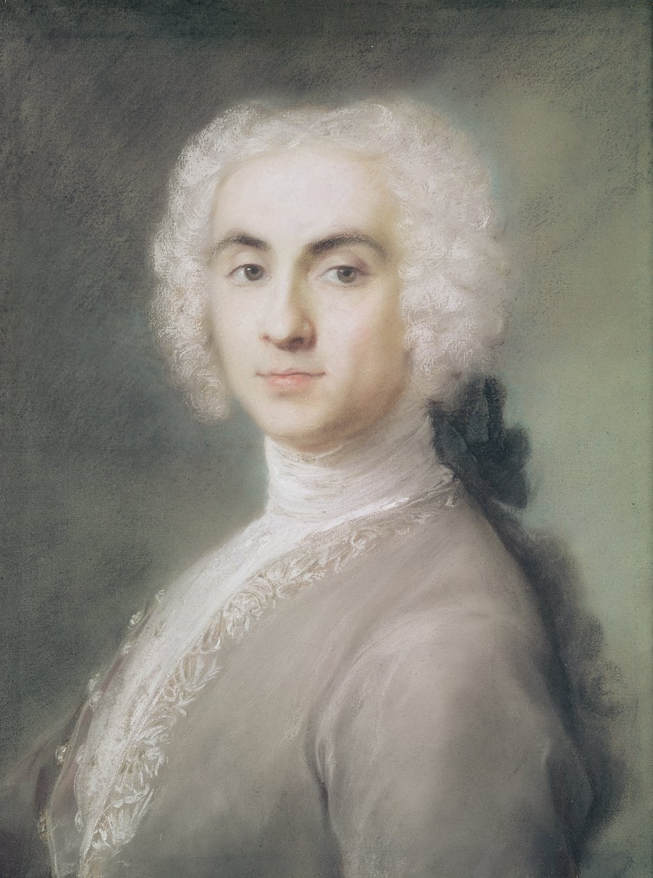 Retrato de um homem (pastel em papel) de Rosalba Giovanna Carriera