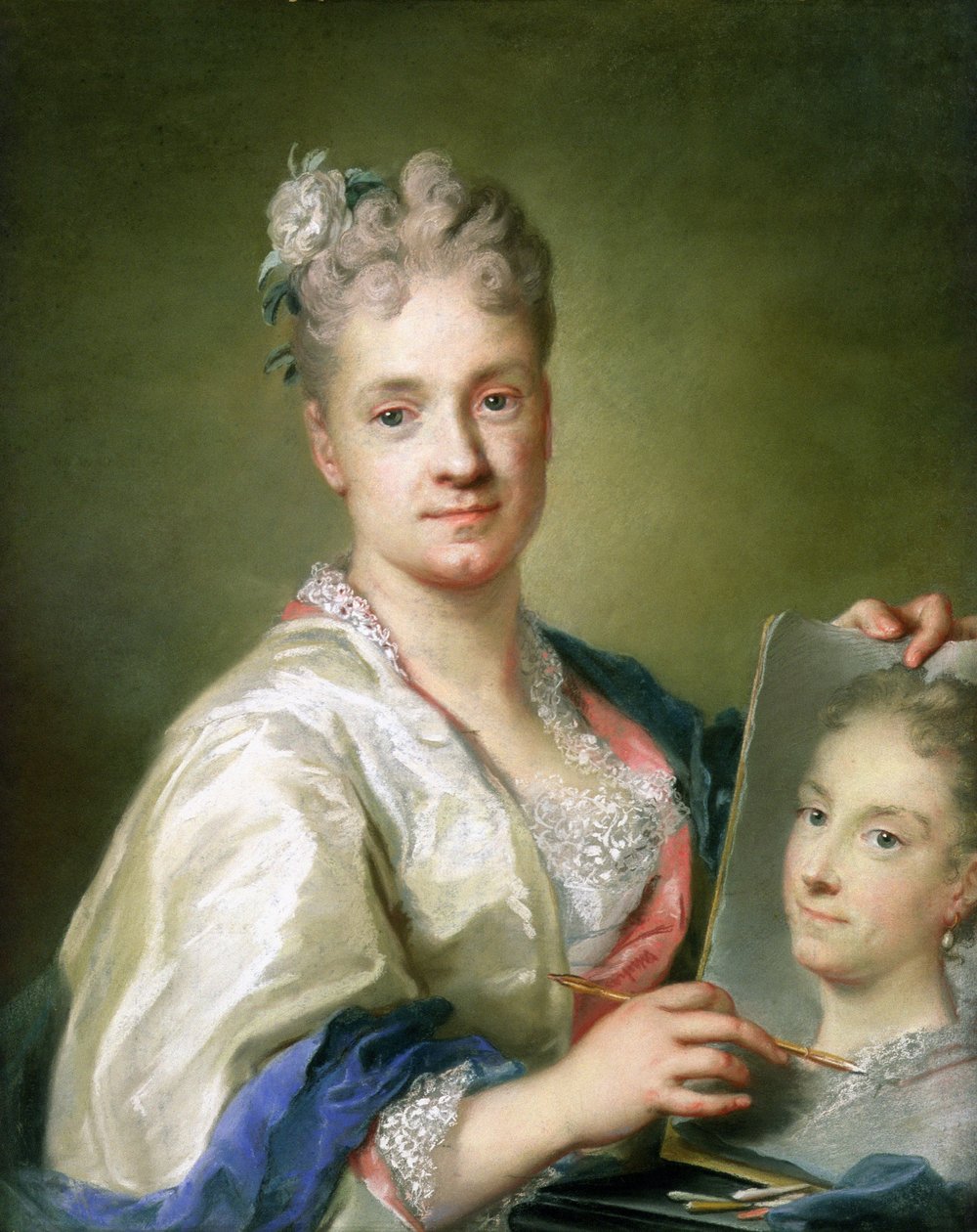 Auto-retrato, 1709 (pastel sobre papel) de Rosalba Giovanna Carriera