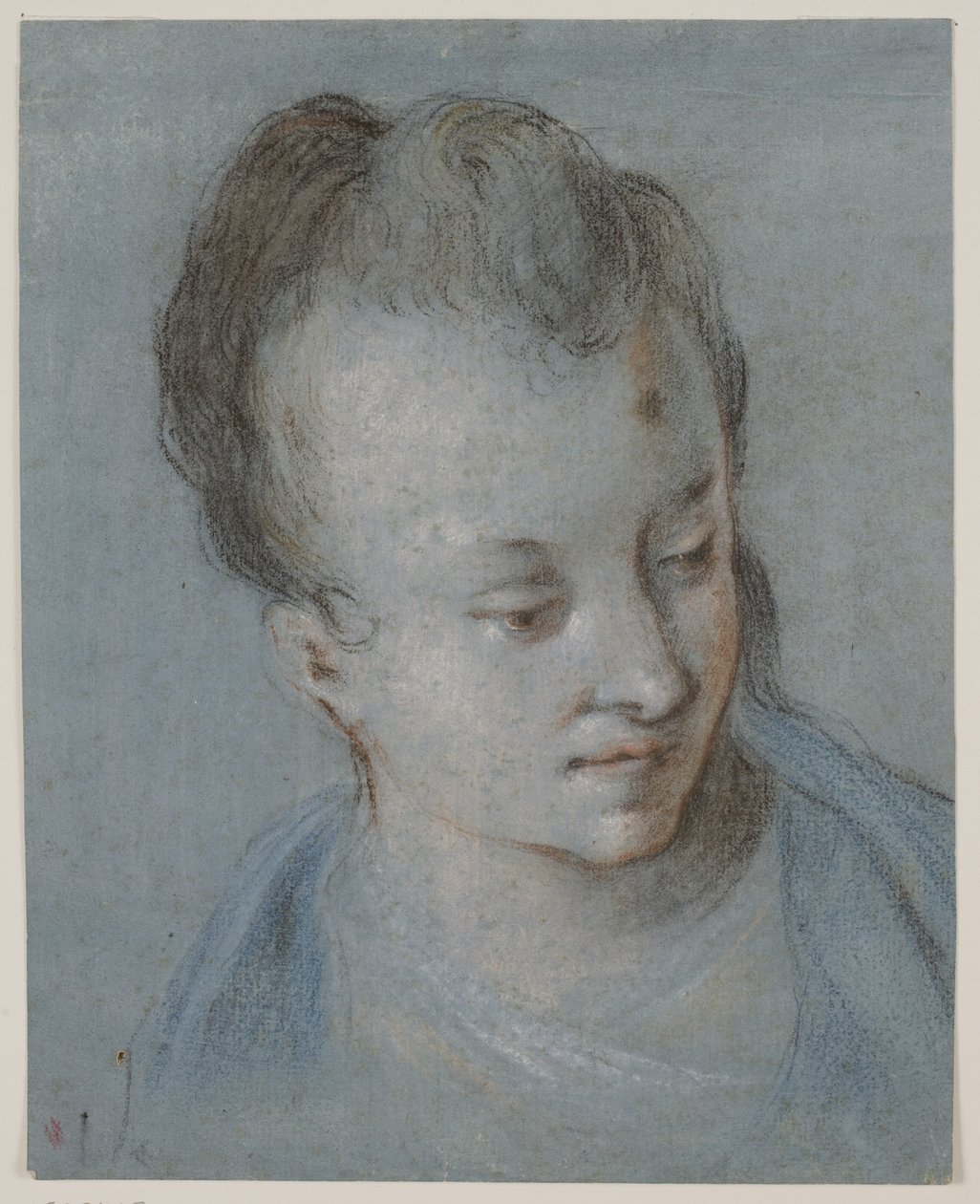 A cabeça da mulher virou para a direita de Rosalba Carriera