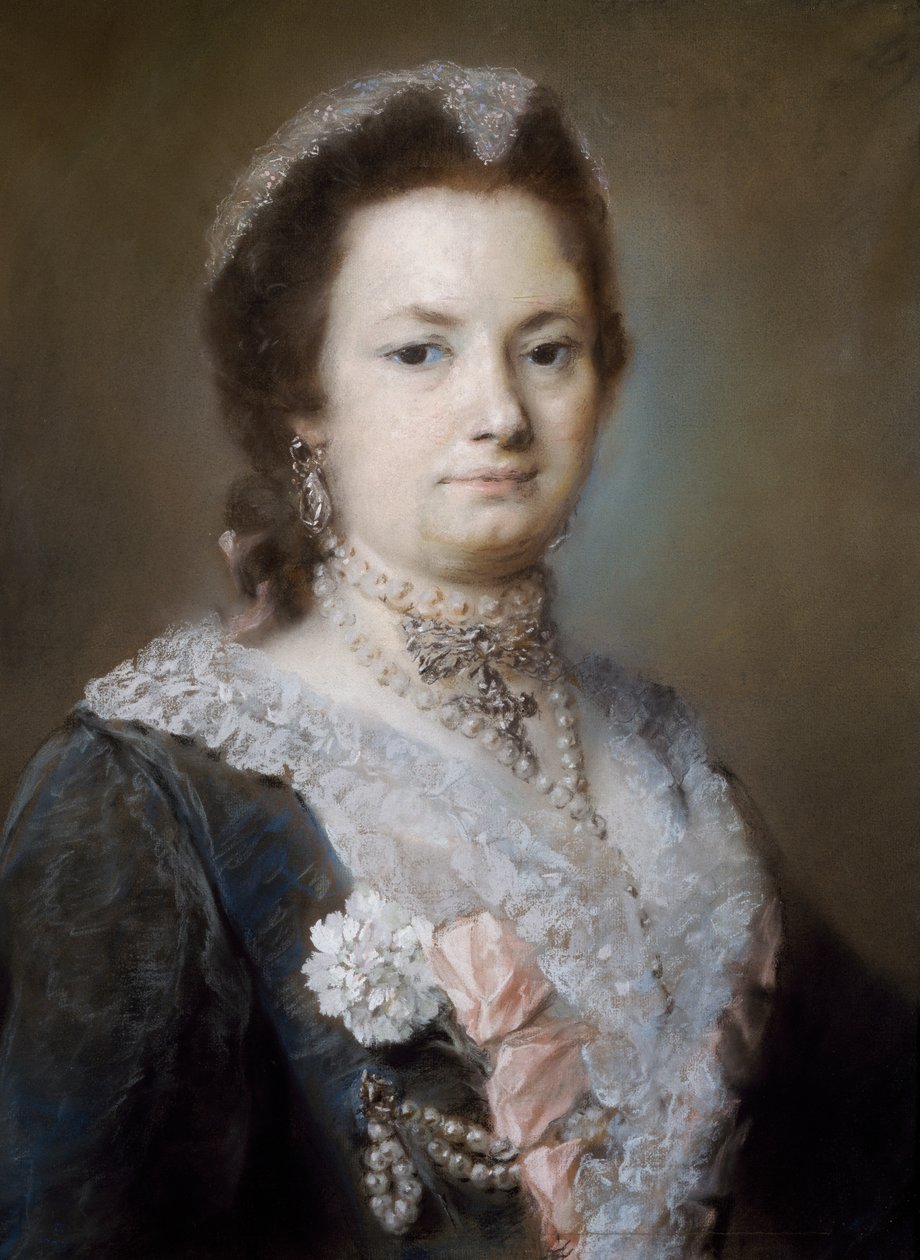 Retrato de uma Senhora (pastel sobre pape) de Rosalba Giovanna Carriera
