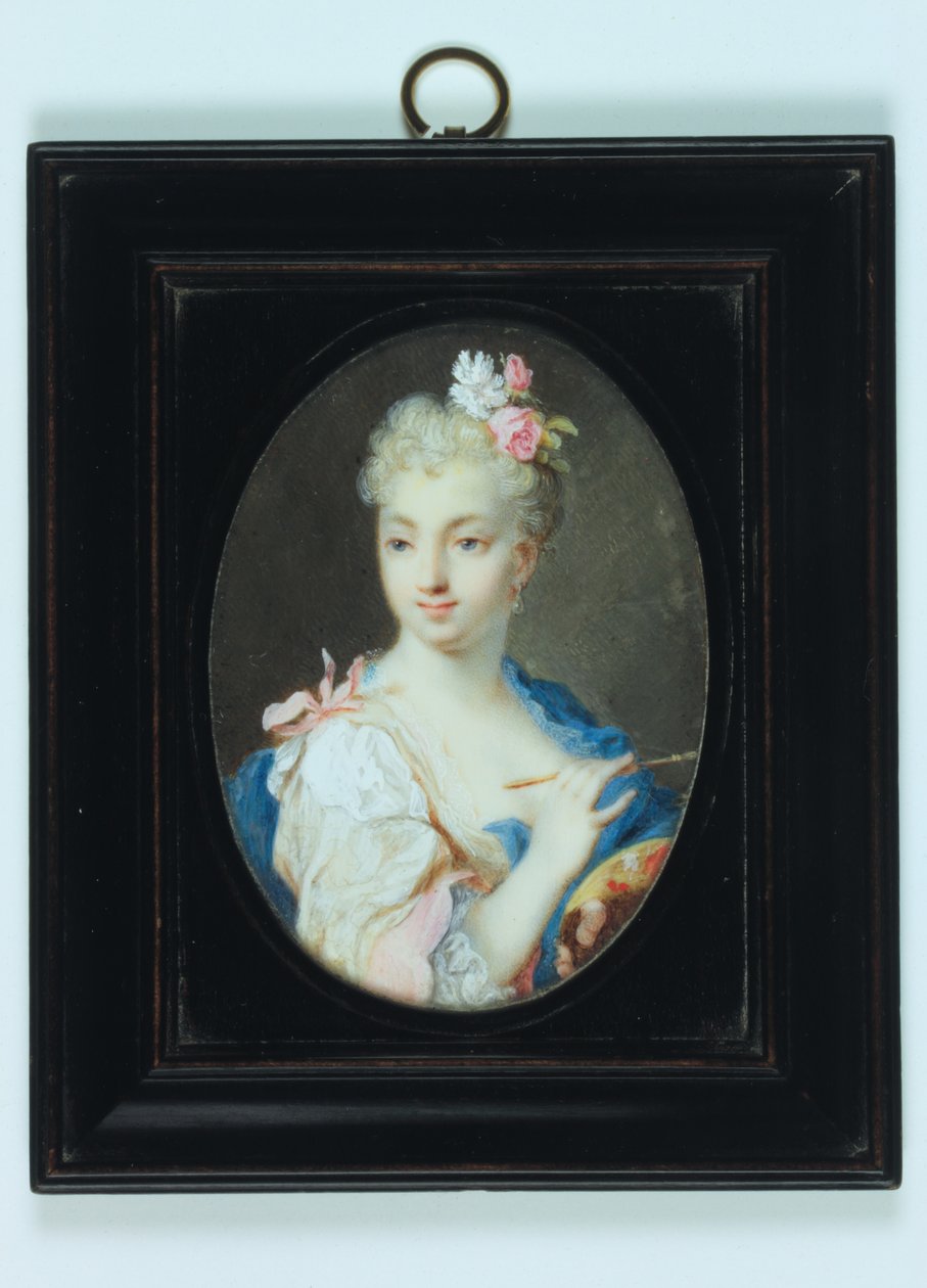 Auto-retrato (aquarela em marfim) de Rosalba Giovanna Carriera