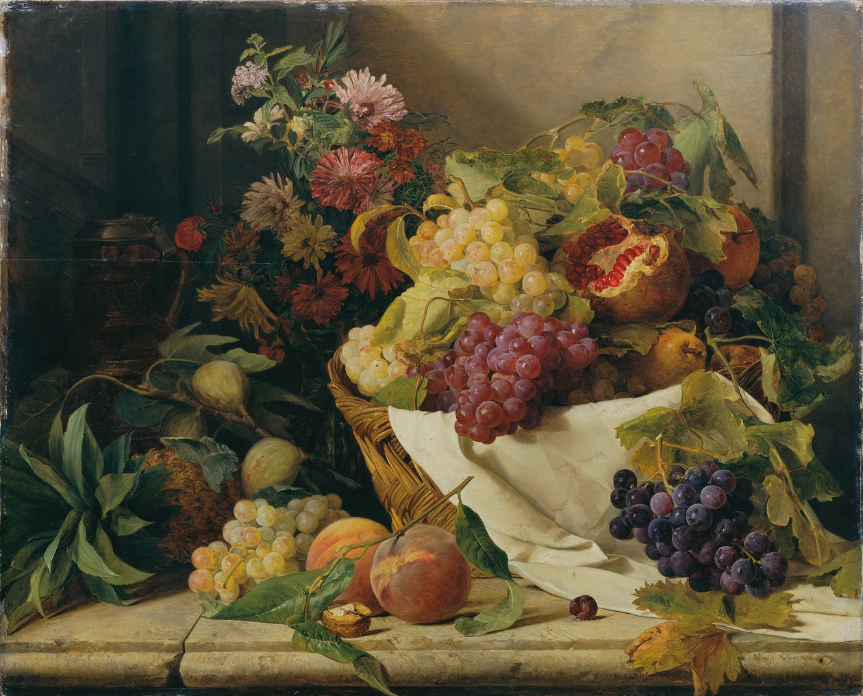 Natureza morta com frutas e flores de Rosalia Amon