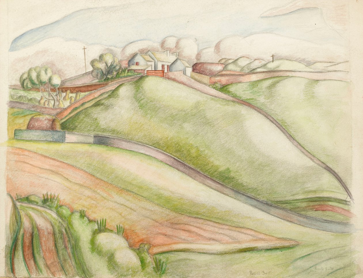 Paisagem (crayon e wc no papel) de Rosalie Brill