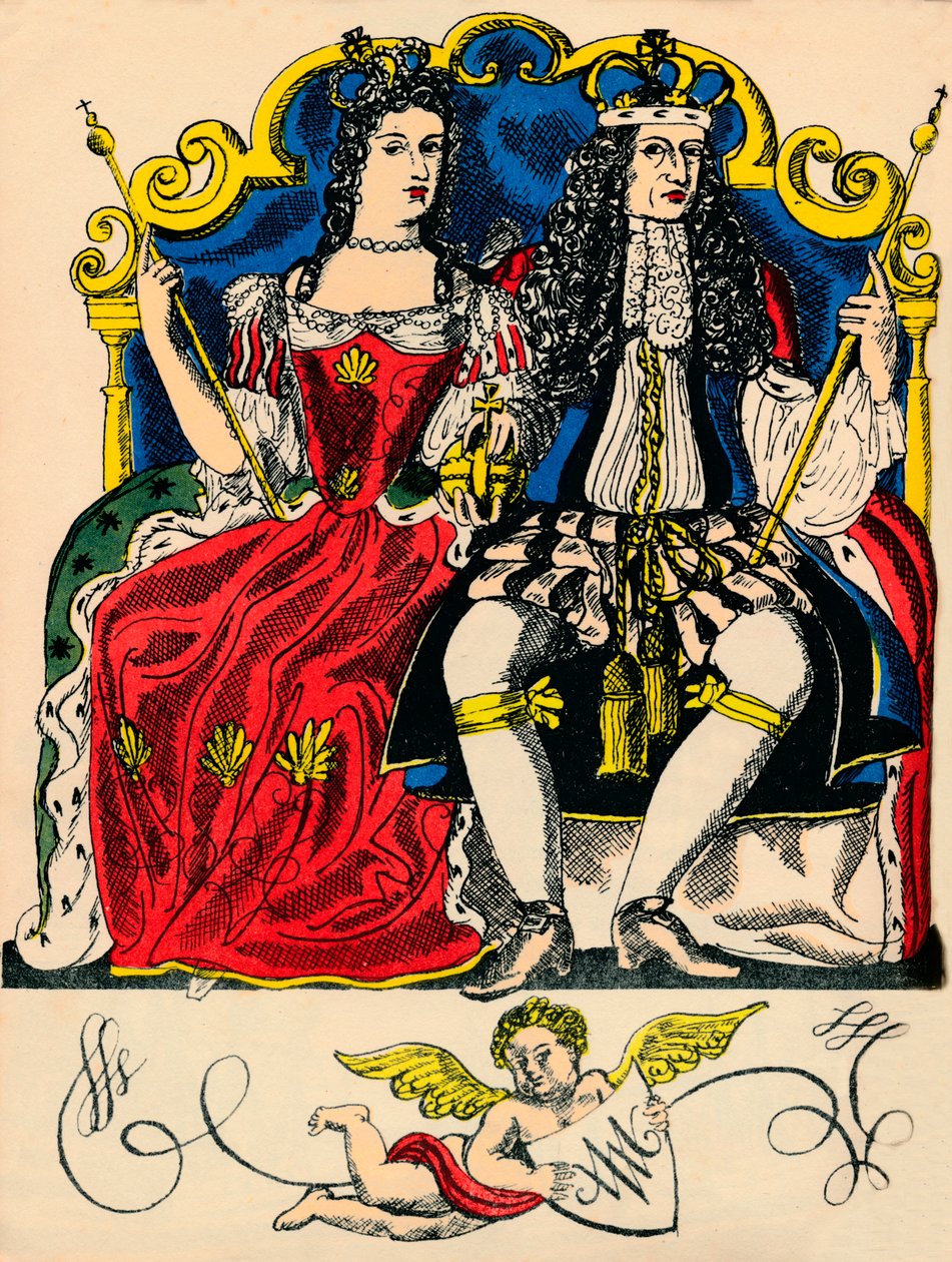Guilherme III e Maria II, rei e rainha da Grã-Bretanha e Irlanda de 1688, 1932 de Rosalind Thornycroft