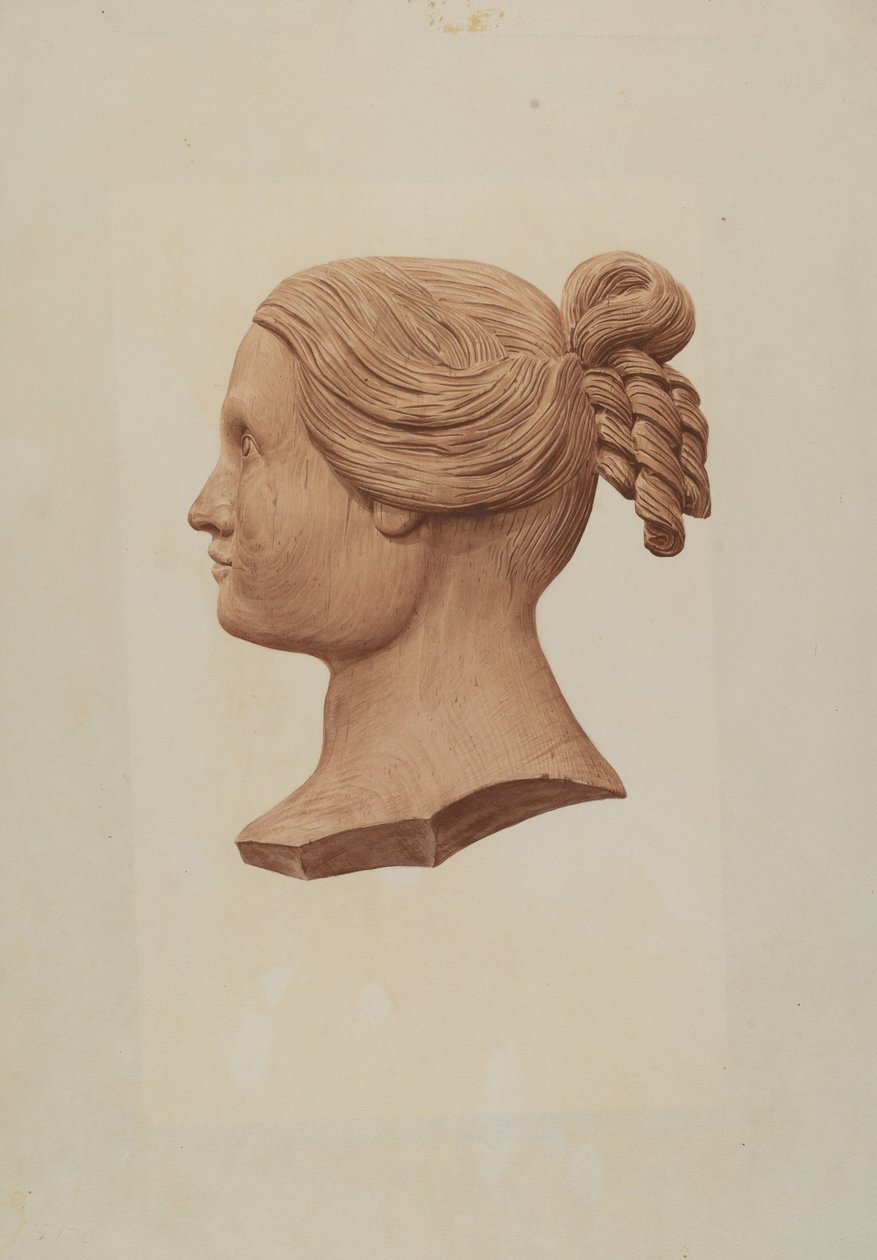 Silhueta esculpida de uma mulher de Rosamond P. Gray