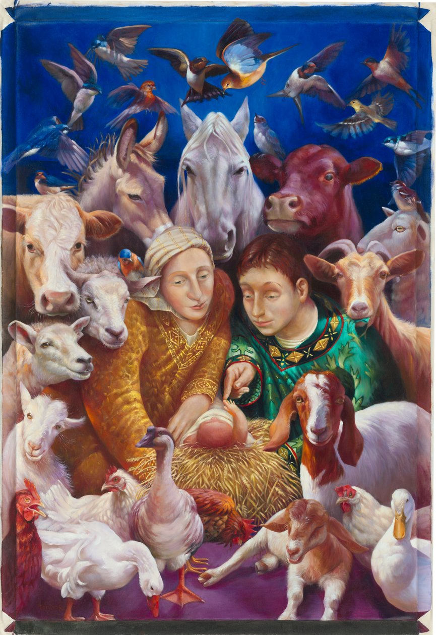 A Natividade, 2012 (óleo sobre tela) de Rosemarie Adcock