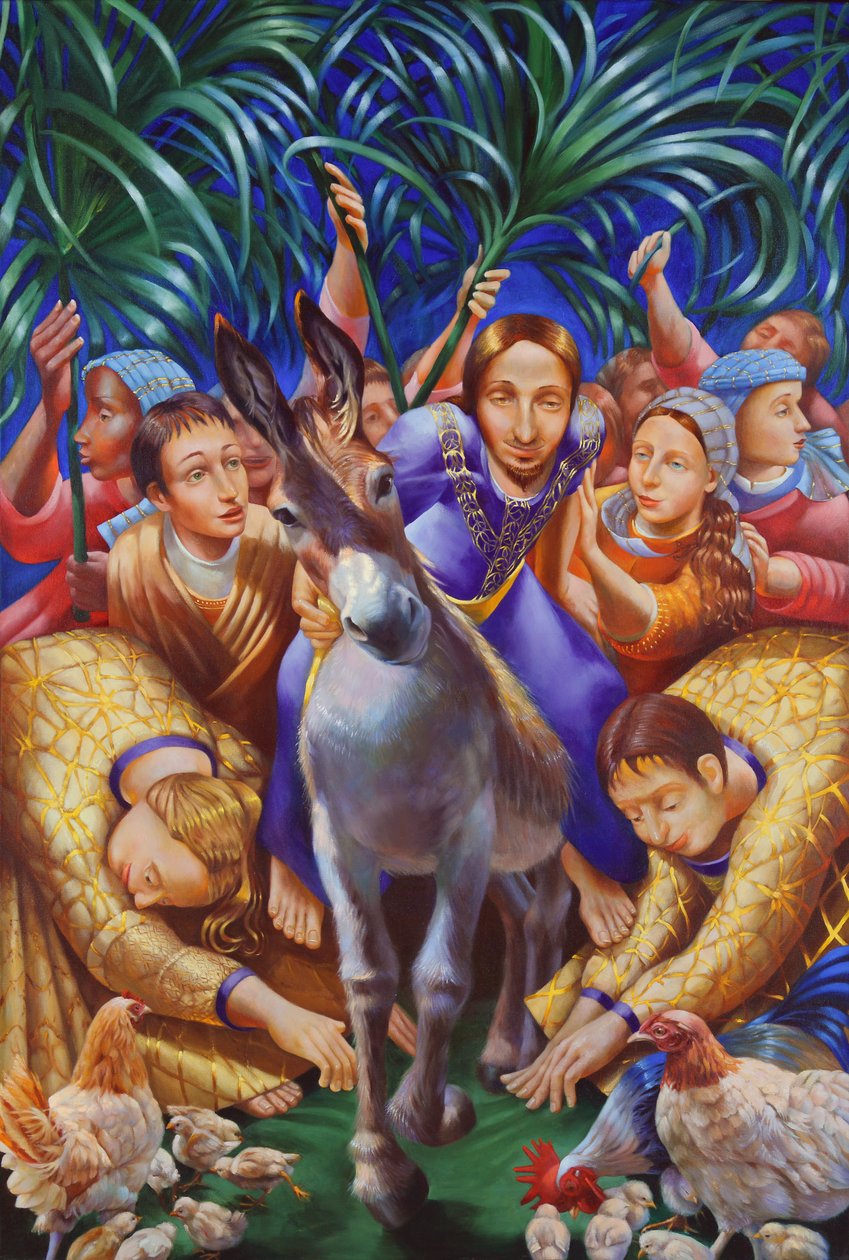A Entrada Triunfal, 2012 (óleo sobre tela) de Rosemarie Adcock
