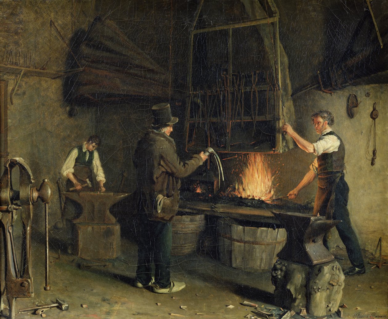 Interior da Forja, 1837 de Rosine Parran