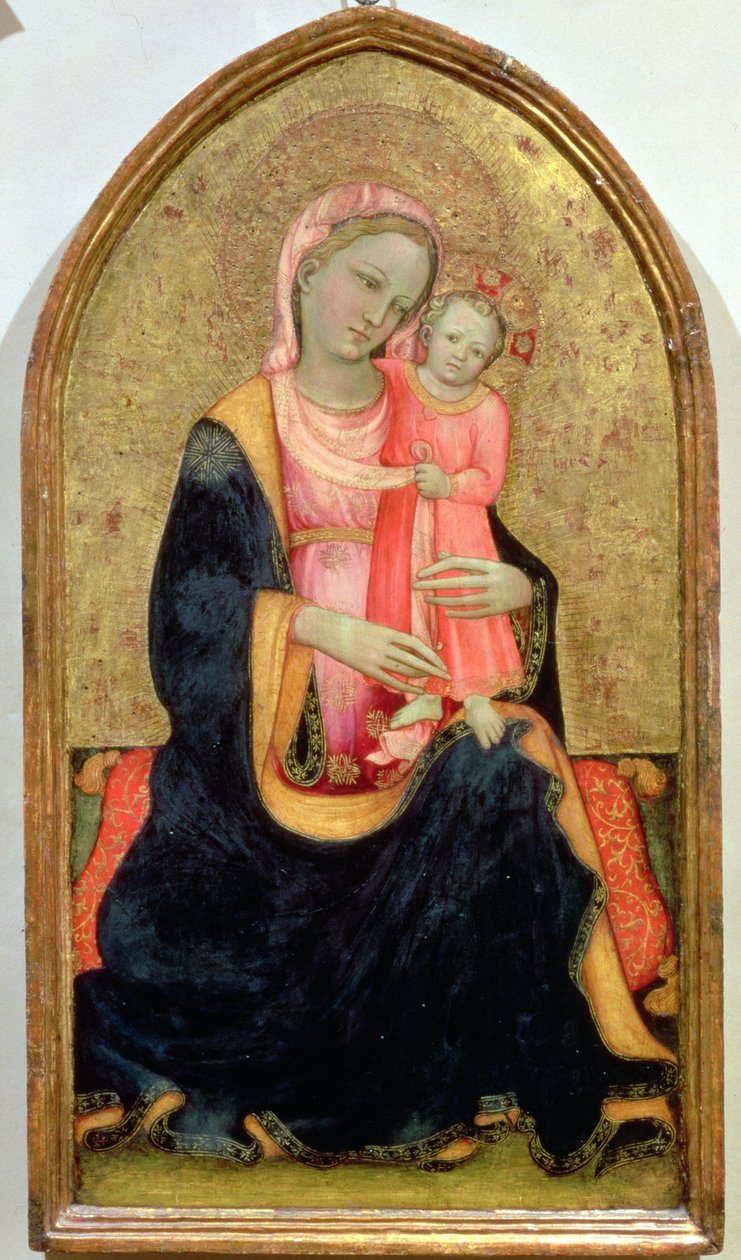Madonna of Humility (tempera no painel) de Rossello di Jacopo Franchi