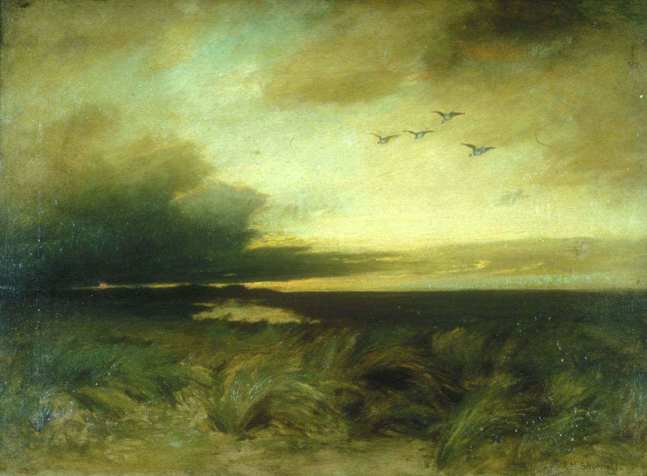 Noite perto de Rockaway (óleo sobre tela) de Roswell M. Shurtleff