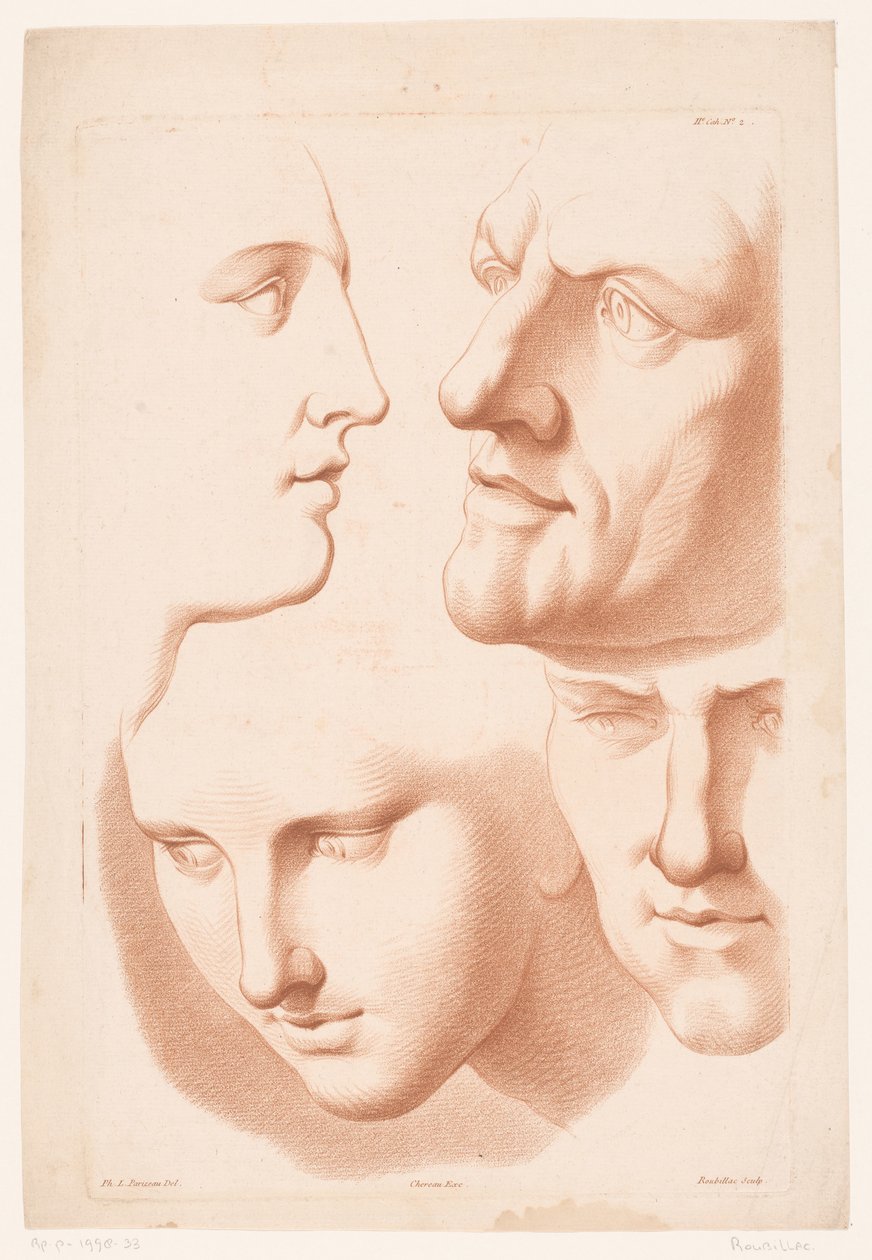 Cabeças de homem e mulher
Princípios de desenho da natureza, parte dois (título da série)
IIe Cahier de Principes du Dessin d