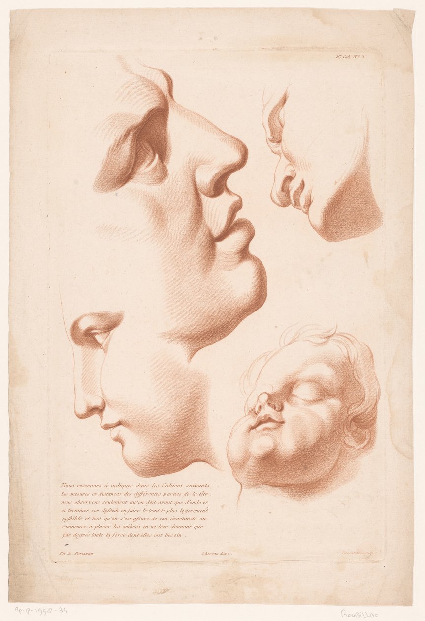 Cabeças de homem, mulher e criança
Princípios de desenho da natureza, parte dois (título da série)
IIe Cahier de Principes du Dessin d