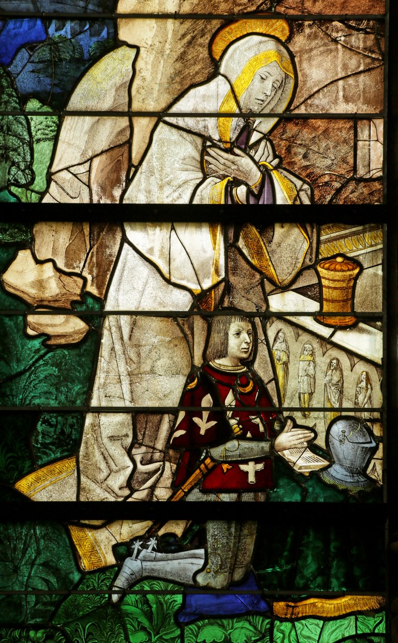 Janela retratando Santa Maria Madalena e o doador Jean le Picart de Radeval de Rouen School