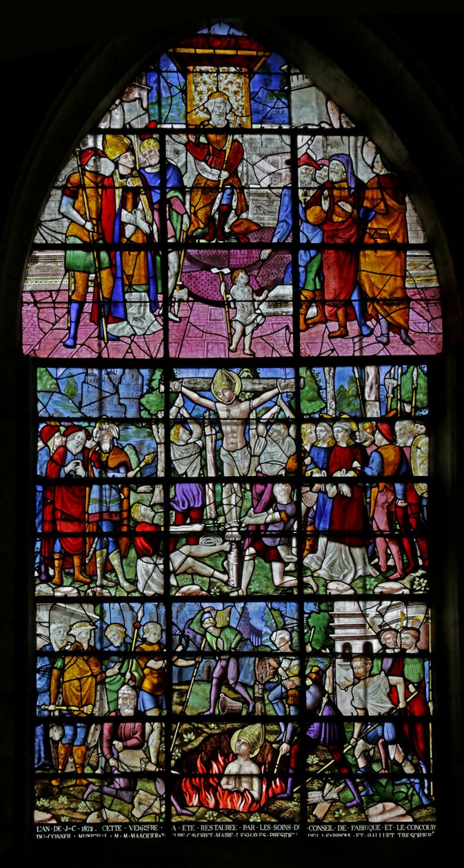 Janela retratando cenas da vida de St Denis, 1530-40 de Rouen School