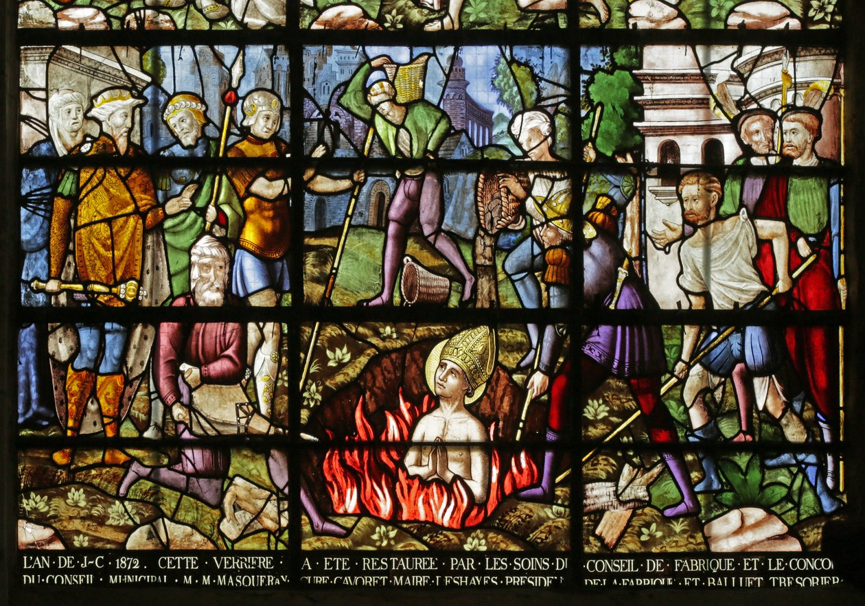 Janela retratando o martírio de St Denis, 1530-40 de Rouen School