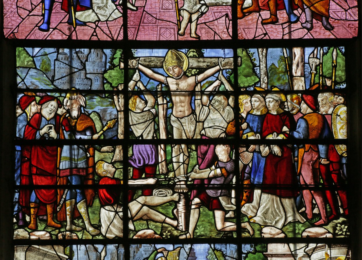 Janela que representa o martírio de St. Denis, detalhe de 2921672 de Rouen School